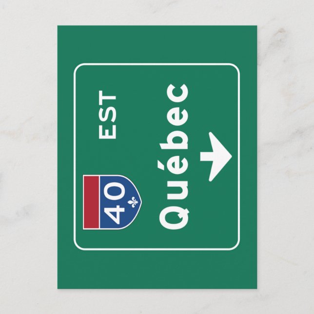 Quebec, Canada Road Sign Postkarte (Vorderseite)