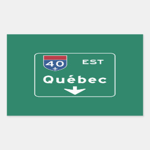 Quebec, Canada Road Sign Rechteckiger Aufkleber