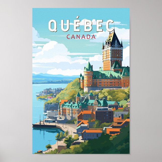 Quebec Canada Travel Art Vintag Poster (Vorne)
