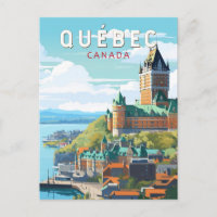 Quebec Canada Travel Art Vintag