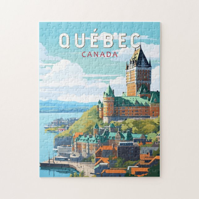 Quebec Canada Travel Art Vintag Puzzle (Vertikal)