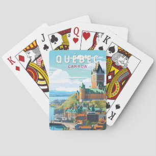 Quebec Canada Travel Art Vintag Spielkarten