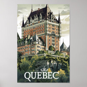 Quebec Canada Vintag Famous Travel Place Poster