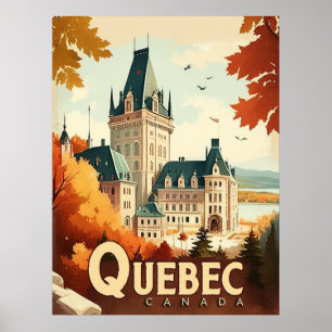 Quebec, Canada Vintage Travel Poster
