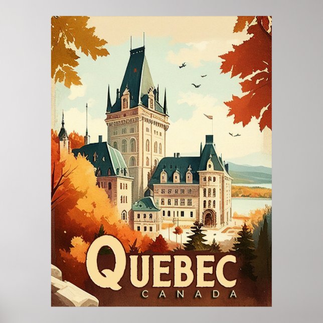 Quebec, Canada Vintage Travel Poster (Vorne)