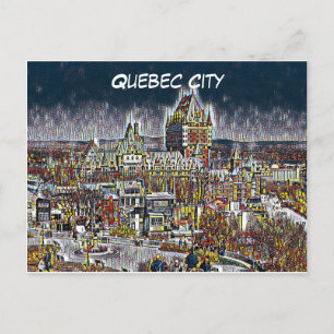QUEBEC CITY CANADA COMIC POP POSTKARTE