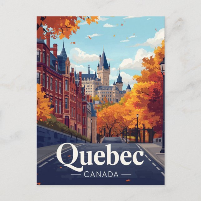 Quebec City Castle Hotel Landmark Postkarte (Vorderseite)
