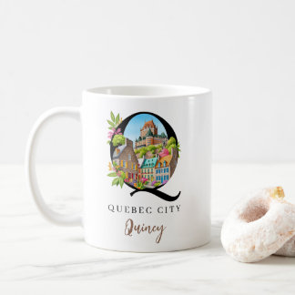 Quebec City Monogramm Buchstabe Q Personalisiertes Kaffeetasse