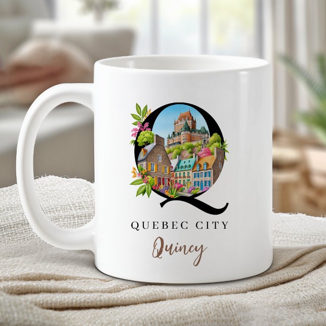 Quebec City Monogramm Buchstabe Q Personalisiertes Kaffeetasse (Quebec City Monogram Letter Q Personalized Gift Coffee Mug)
