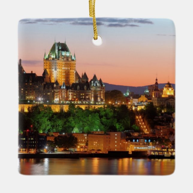 Quebec City night Keramikornament (Vorderseite)