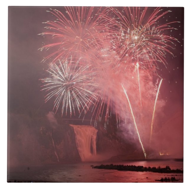 Quebec City, Quebec, Kanada. Feuerwerkskörper in P Fliese (Vorderseite)