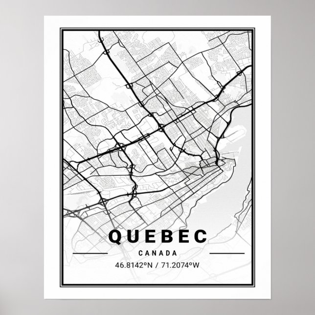 Quebec City Quebec Kanada Reiseplan Poster (Vorne)