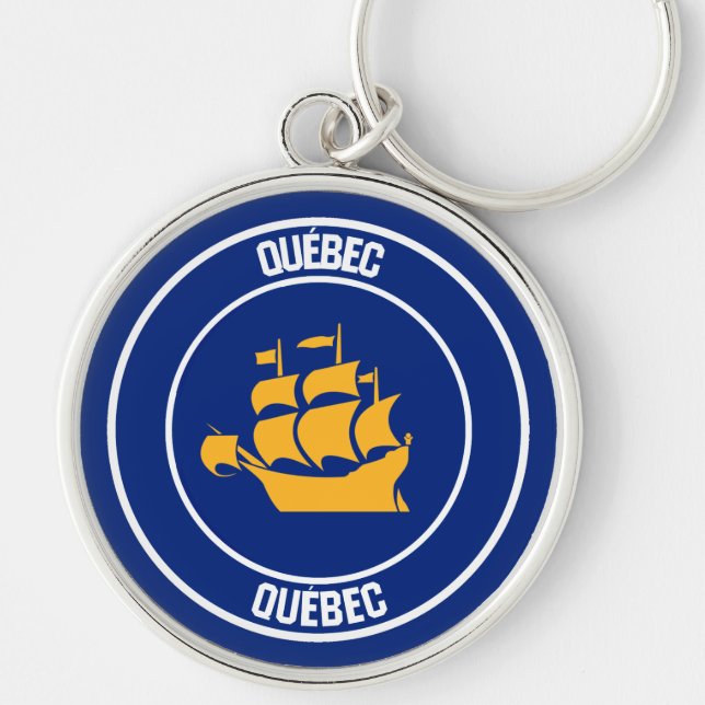 Quebec City Round Emblem Schlüsselanhänger (Vorne)