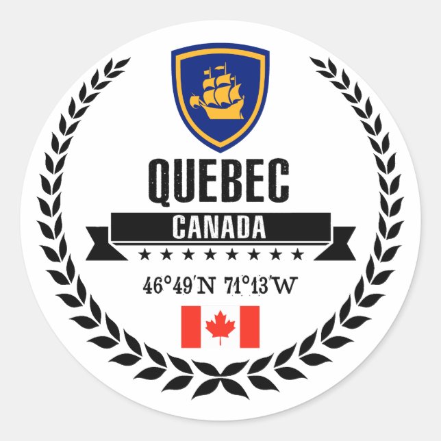 Quebec City Runder Aufkleber (Vorderseite)