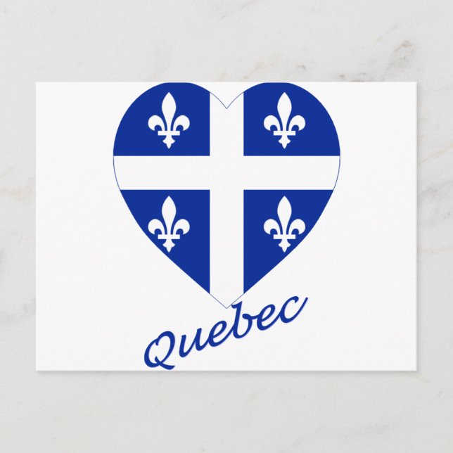 Quebec Flag Herz mit Namen Postkarte (Vorderseite)