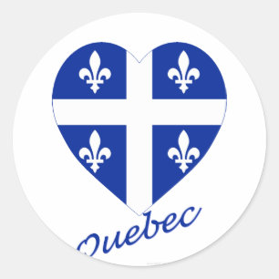 Quebec Flag Herz mit Namen Runder Aufkleber