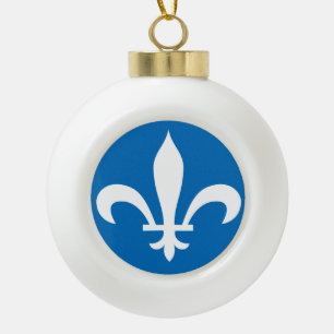 QUEBEC-Flag Keramik Kugel-Ornament