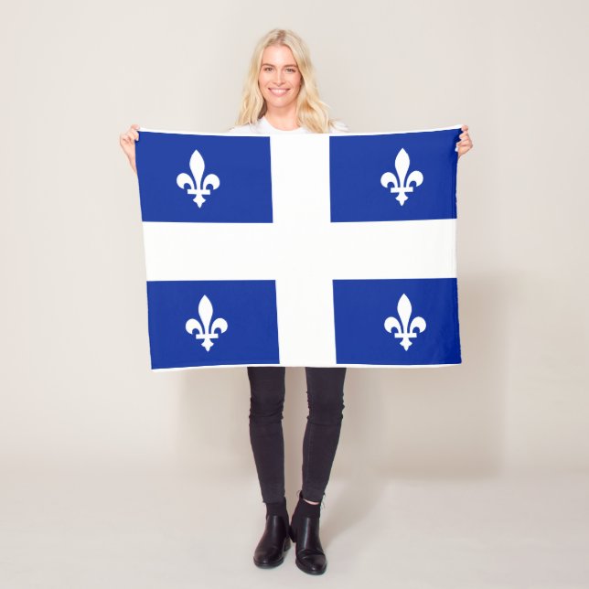 Quebec Flag PQ QC mit Fleur de lys Fleecedecke (Beispiel)