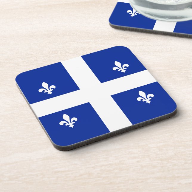 Quebec Flag PQ QC mit Fleur de lys Getränkeuntersetzer (Linke Seite)