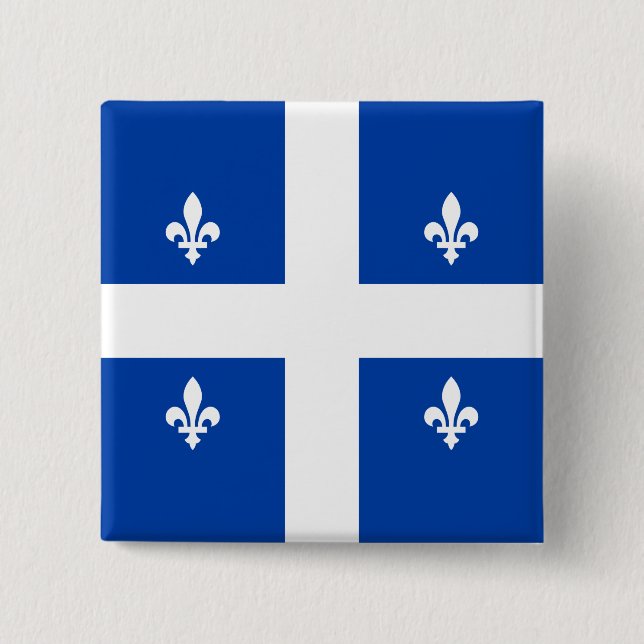 Quebec-Flagge Button (Vorderseite)