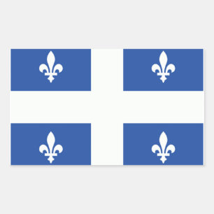 Quebec-Flagge Rechteckiger Aufkleber