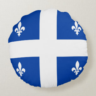 Quebec-Flagge Rundes Kissen