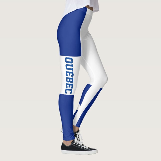 Quebec-Flagge und Text - Drapeau Québec und Texte Leggings (Rechts)