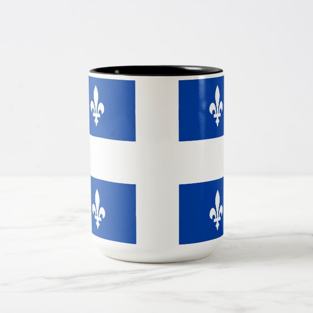 Quebec-Flagge Zweifarbige Tasse (Mittel)