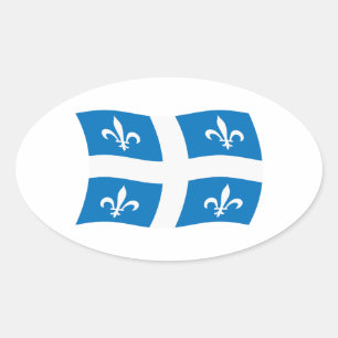 Quebec-Flaggenaufkleber Ovaler Aufkleber