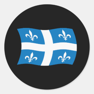 Quebec-Flaggenaufkleber Runder Aufkleber
