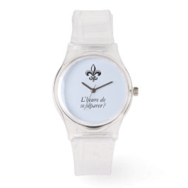 Québec fleur de lys VOTRE TEXTE Heure de seSéparer Armbanduhr