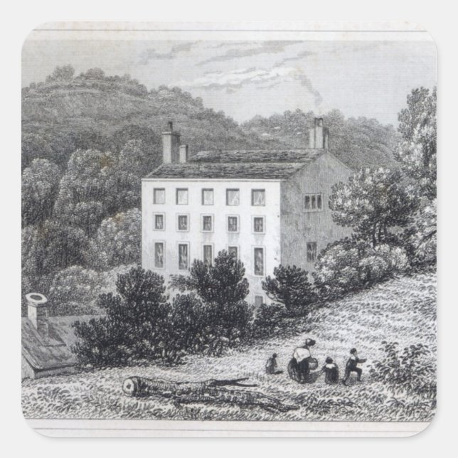 Quebec House Quadratischer Aufkleber (Vorderseite)