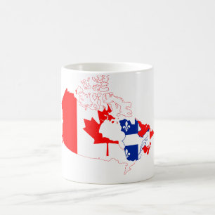 Quebec in Kanada-Flagge, Karte Tasse