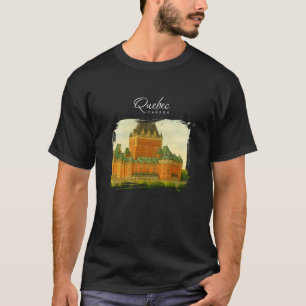 Québec Kanada Antike Aquarell Reise T-Shirt