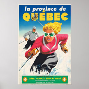 Québec Kanada Berge Wintersport Skifahren Poster