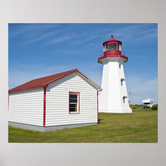 Quebec, Kanada. Cap D'Espoir Leuchtturm. Poster (Vorne)