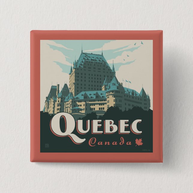 Quebec Kanada | Château Frontenac Button (Vorderseite)