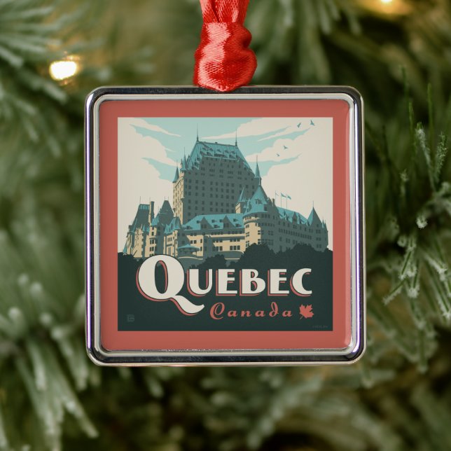 Quebec Kanada | Château Frontenac Ornament Aus Metall (Baum)