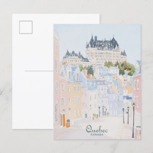 Québec Kanada Gouache-Malerei-Illustration Reise Postkarte