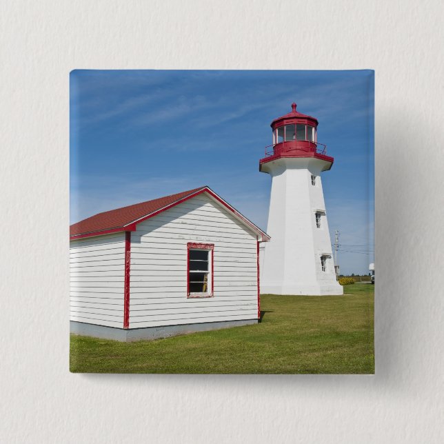 Québec, Kanada. Leuchtturm Cap D'Espoir. Button (Vorderseite)