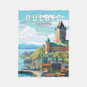 Québec Kanada Reise Kunst Vintage Fleecedecke