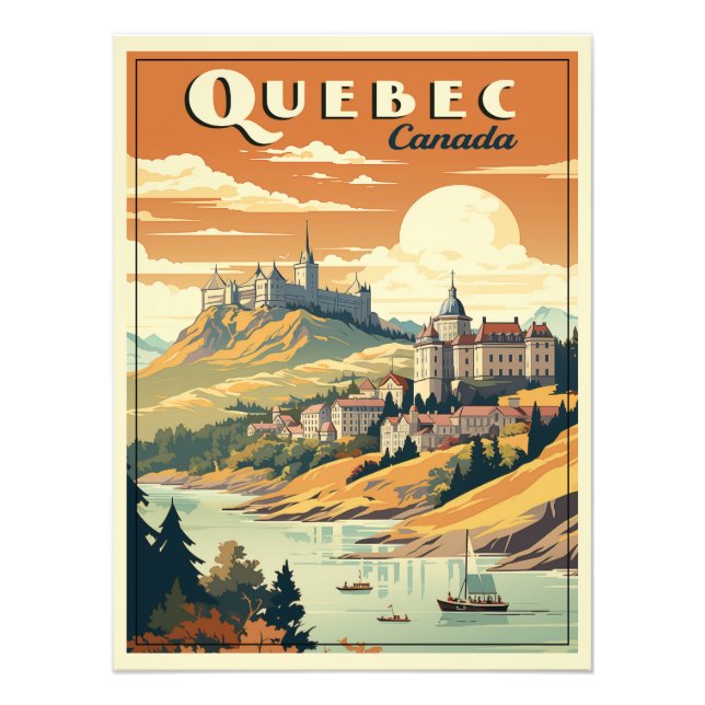 Quebec, Kanada-Retro Fotodruck (Vorne)