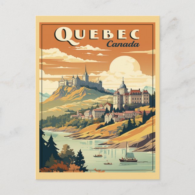 Quebec, Kanada-Retro Postkarte (Vorderseite)
