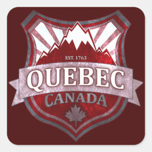 Quebec Kanada rote Grunge-Schild quadratische Aufk Quadratischer Aufkleber