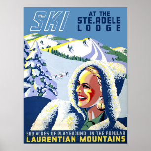 Quebec, Kanada, Skierin im Laurentian Mountain Poster