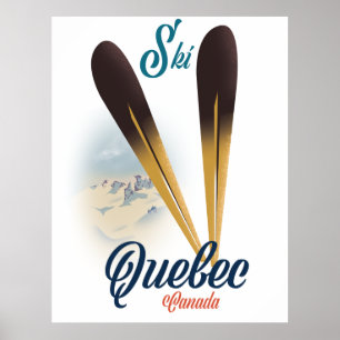 Quebec Kanada Skiplakat Poster