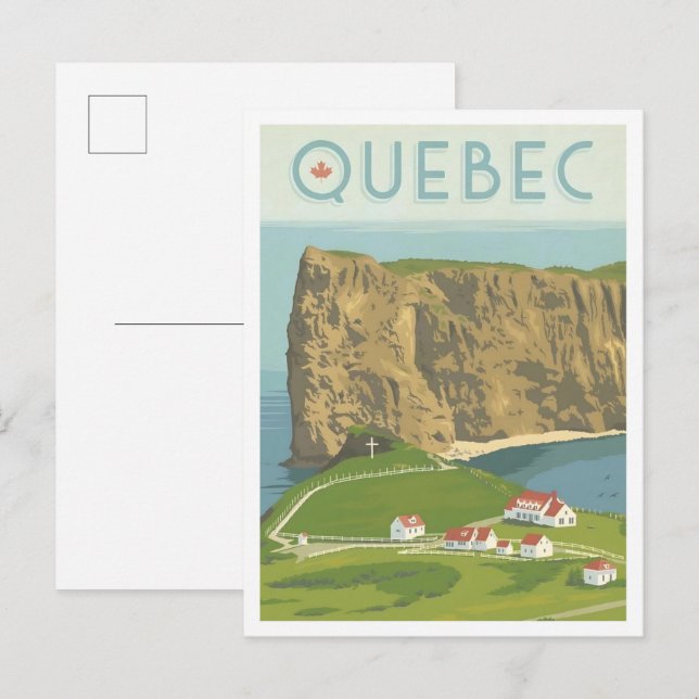 Quebec Kanada Vintage Reise  Postkarte (Vorne/Hinten)