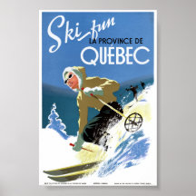 Quebec Kanada Vintage Reiseplakat Restauriert