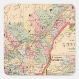 Quebec-Karte durch Mitchell Quadratischer Aufkleber