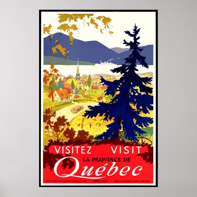 Quebec, Landschaft, Kanada, Natur, Vintage Poster (Vorne)